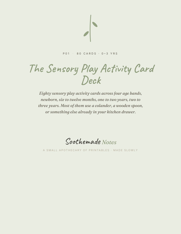 Page 1 of Baby Sensory Play Cards: 80 Activities for 0 to 3, Most Using What's in Your Kitchen