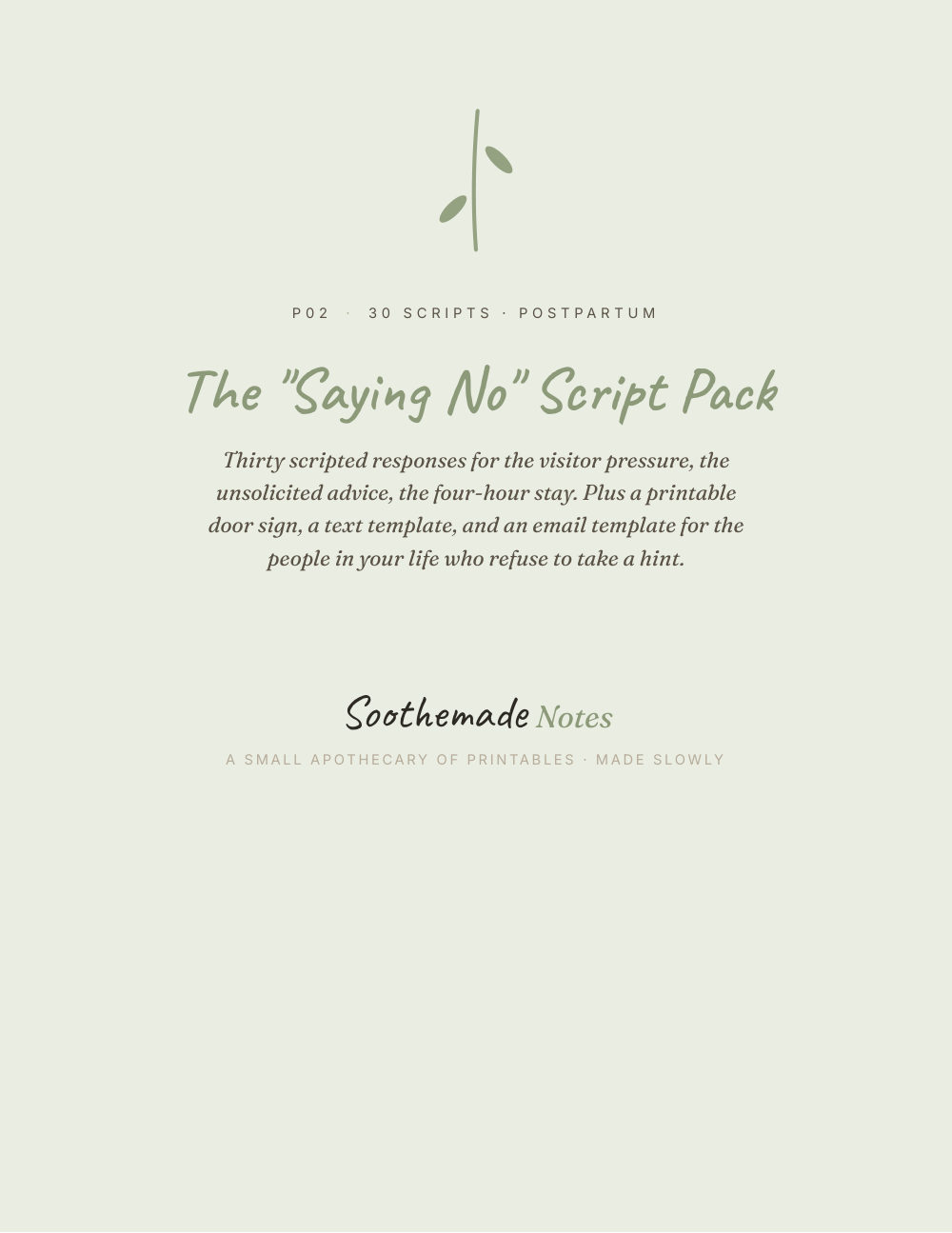 Cover page of Postpartum Visitor Boundary Scripts: For the Doorbell