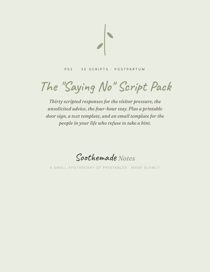Page 1 of Postpartum Visitor Boundary Scripts: For the Doorbell