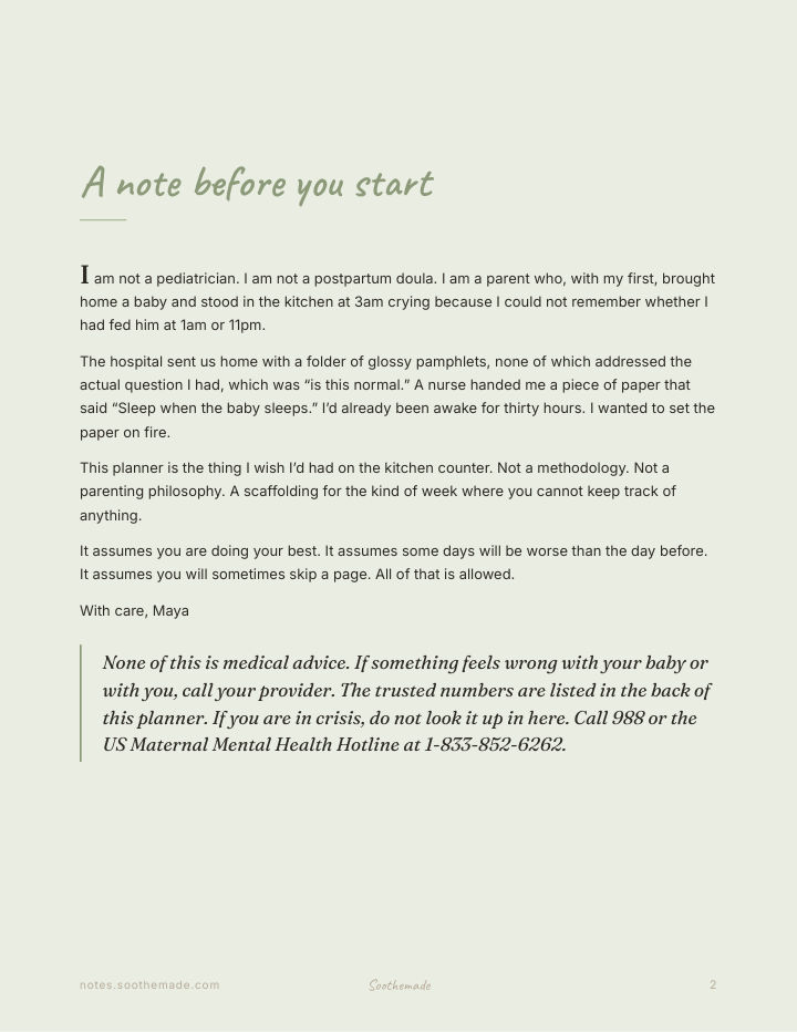Page 2 of Newborn Feeding and Diaper Log: A First Six Weeks Survival Planner