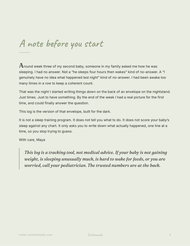 Page 2 of Baby Sleep and Feeding Tracker, Printable Newborn Log: For the Foggy Weeks
