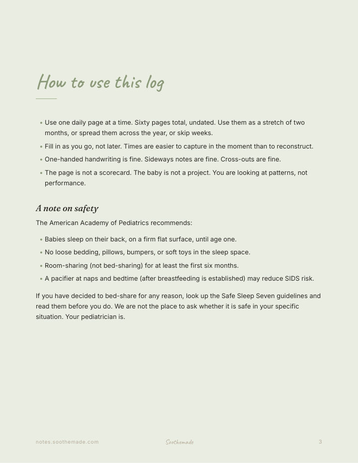 Page 3 of Baby Sleep and Feeding Tracker, Printable Newborn Log: For the Foggy Weeks