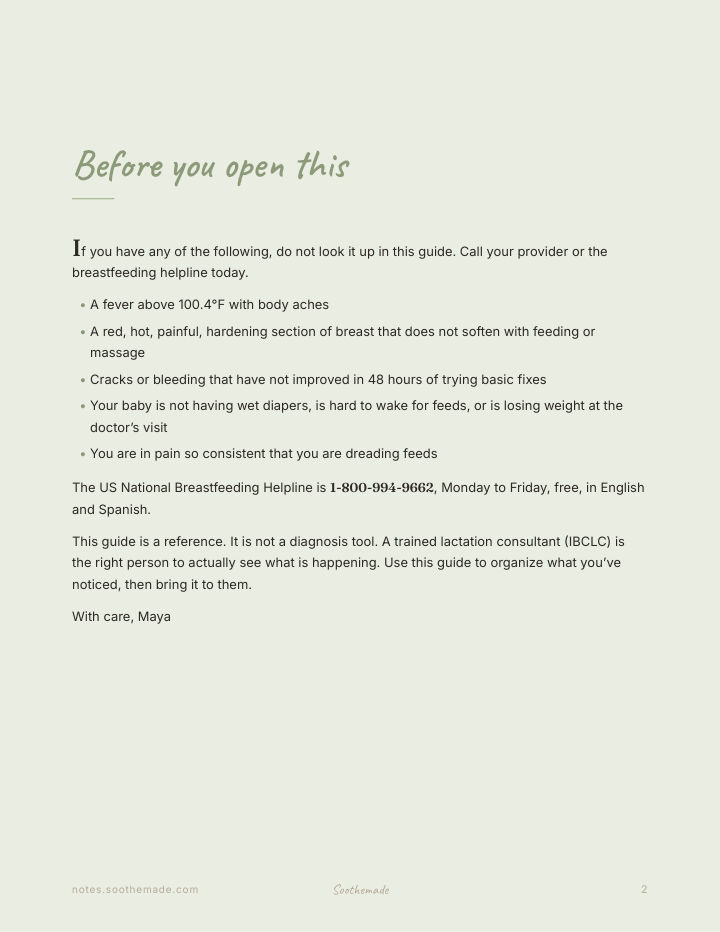 Page 2 of Breastfeeding Latch Help and Troubleshooting Guide: For the Early Latches