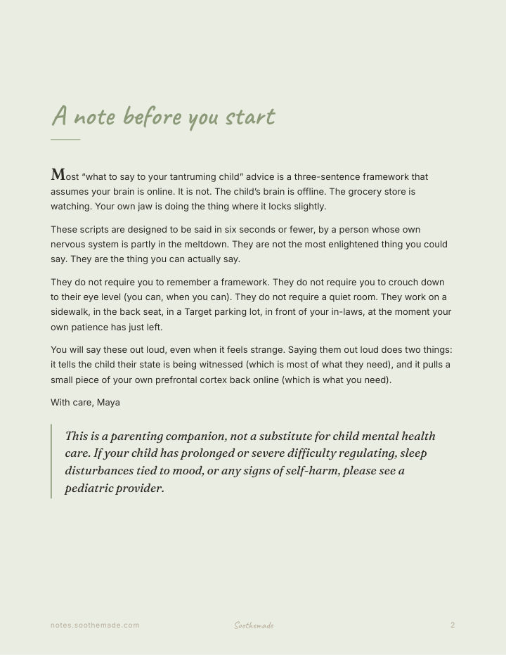 Page 2 of What to Say During a Toddler Tantrum: 30 In-the-Moment Scripts for the Kitchen Floor