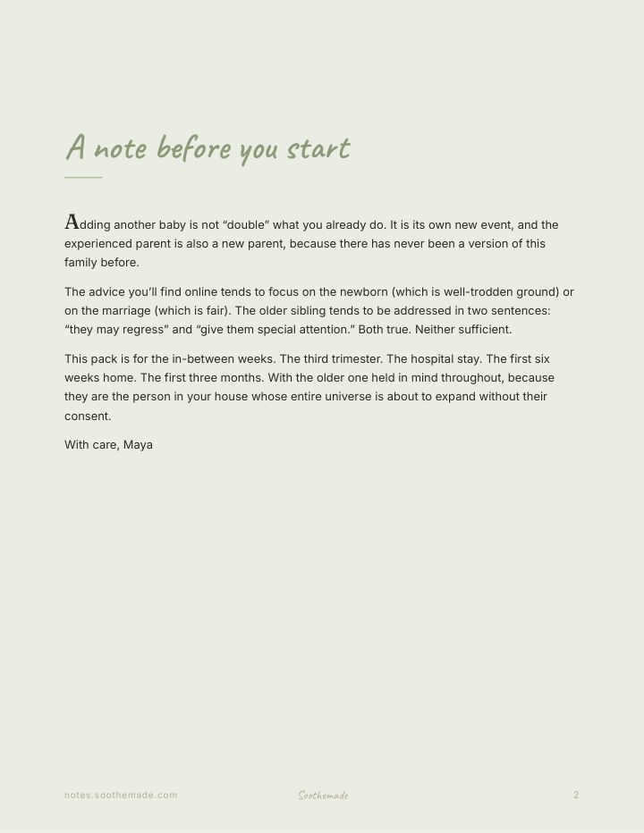Page 2 of Preparing Older Sibling for New Baby: Scripts, Hospital Plan and a Keepsake Letter. For the Bigger One
