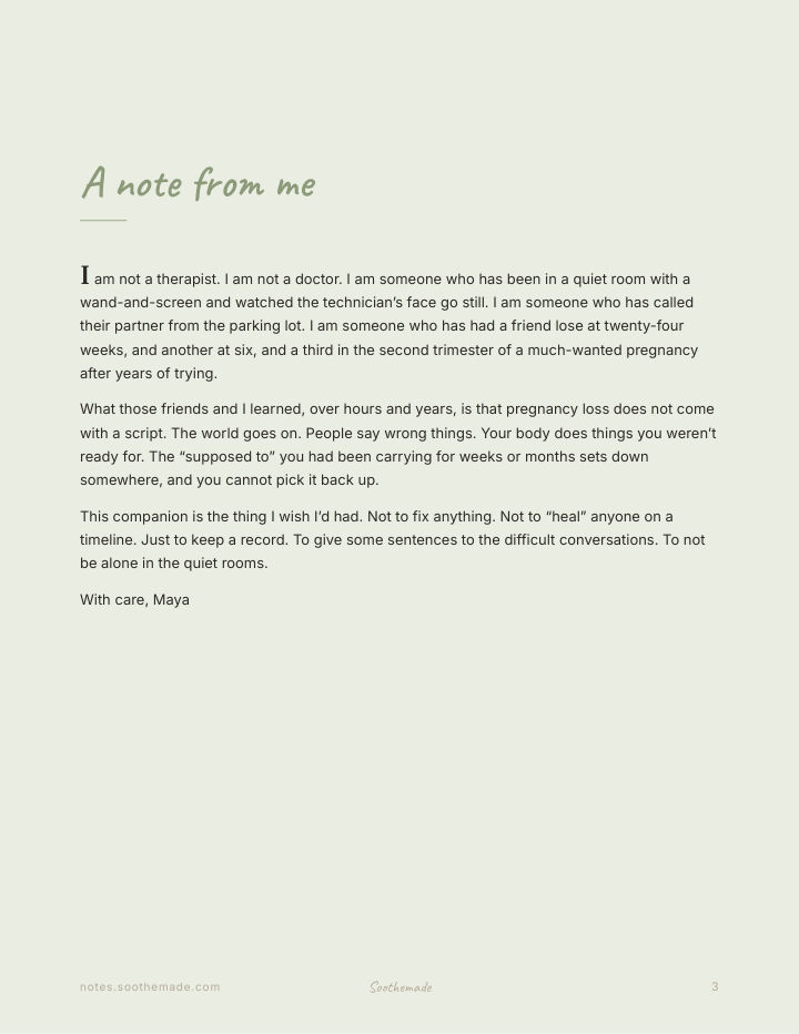 Page 3 of Miscarriage Journal and Keepsake: A Gentle Companion for Pregnancy Loss at Any Week