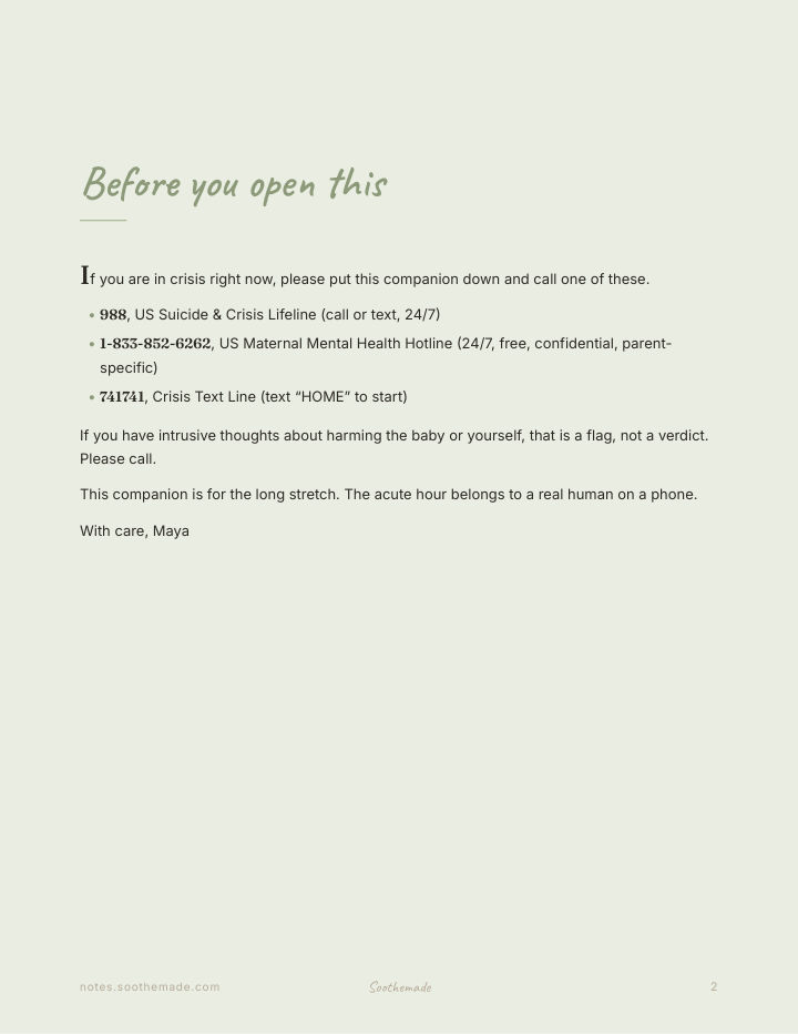 Page 2 of Postpartum Anxiety Workbook: For the Racing Nights