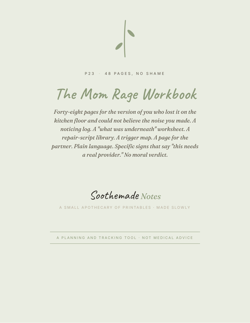 Cover page of Postpartum Mom Rage Workbook: anger, yelling, and the repair that comes after