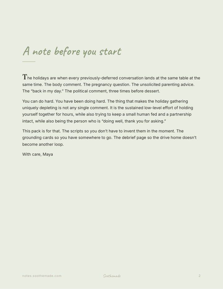 Page 2 of What to Say to Family at the Holidays: Boundary Scripts for the Table You Have to Sit At
