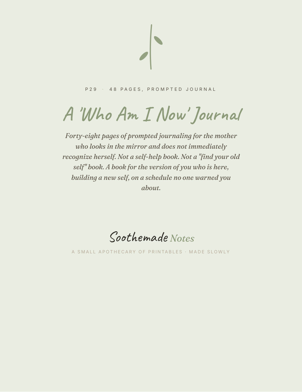 Cover page of Postpartum Identity Journal: Who Am I Now. 48 Prompts for Matrescence and the New-Mom Self