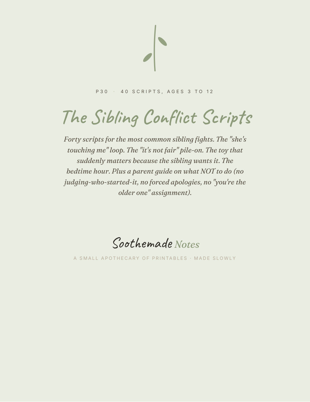 Cover page of Sibling Fighting Scripts for Parents: 40 Calm Things to Say When Your Kids Won't Stop