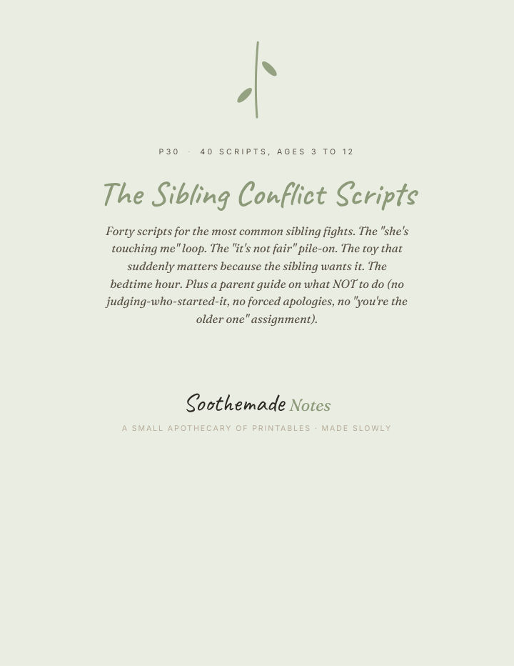 Page 1 of Sibling Fighting Scripts for Parents: 40 Calm Things to Say When Your Kids Won't Stop