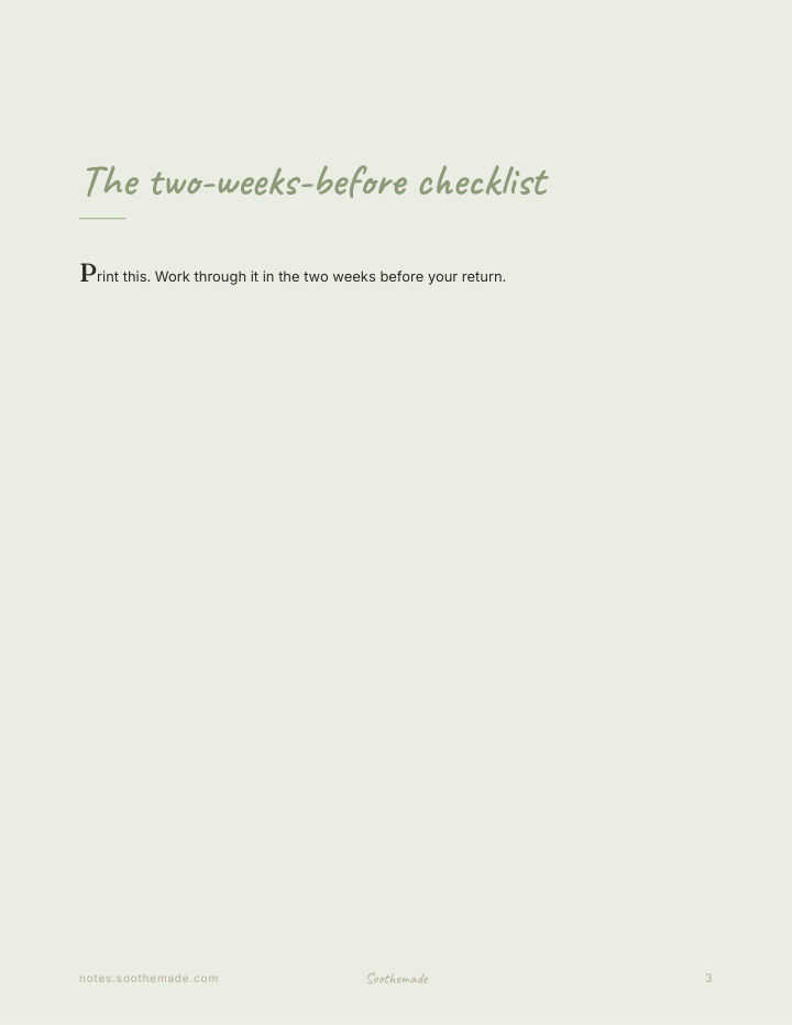 Page 3 of Back to Work After Baby: a return plan for the first day and the next ninety