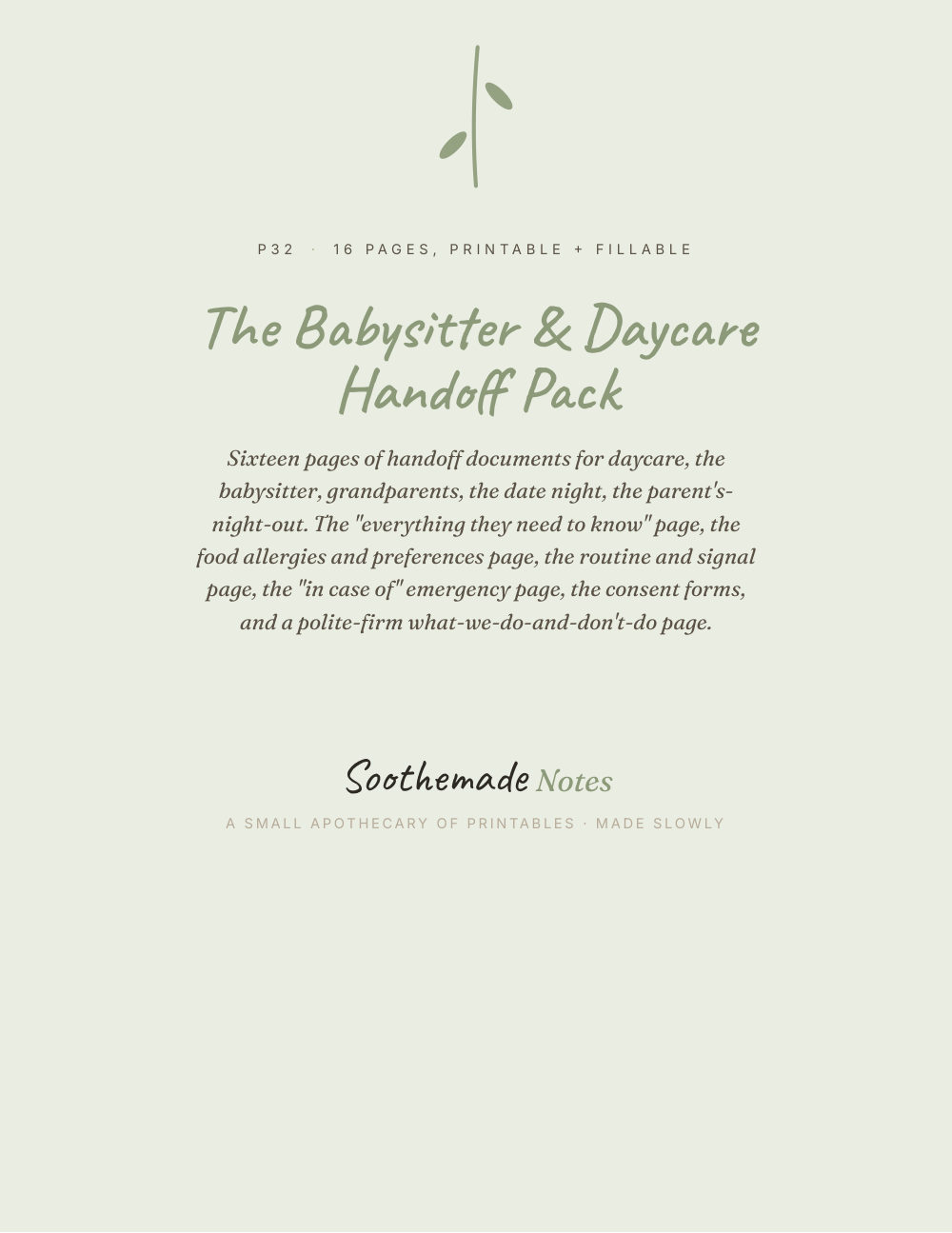 Cover page of Babysitter Information Sheet and Daycare Forms: Everything They Need to Know