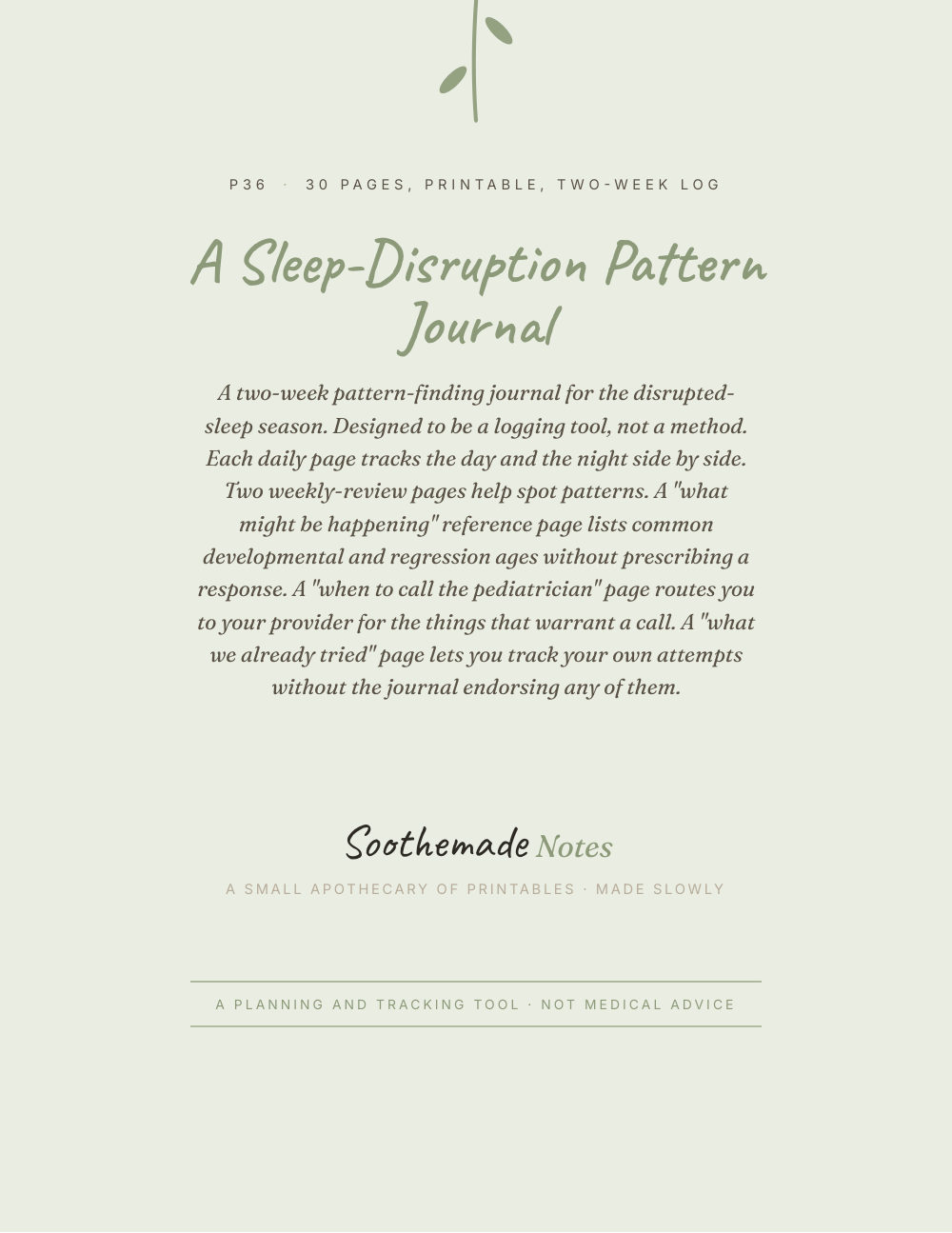 Cover page of Baby Sleep Regression Journal: a two-week log to find the pattern before you pick a method