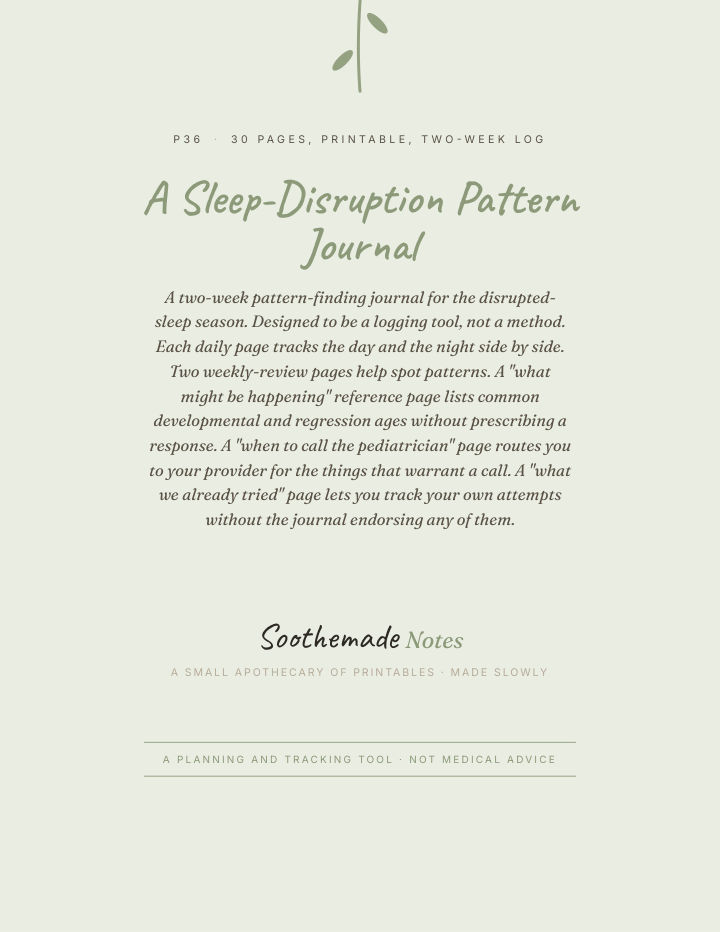Page 1 of Baby Sleep Regression Journal: a two-week log to find the pattern before you pick a method
