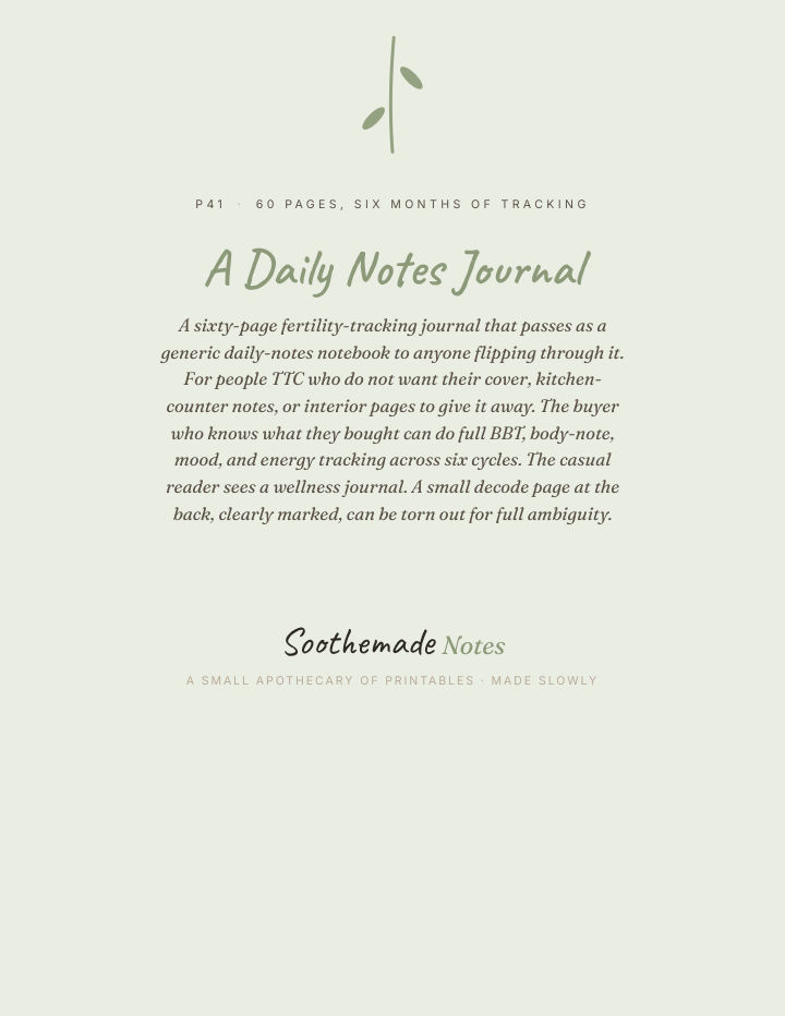 Page 1 of Discreet Fertility Tracker Journal: TTC and BBT Tracking That Looks Like a Plain Notebook
