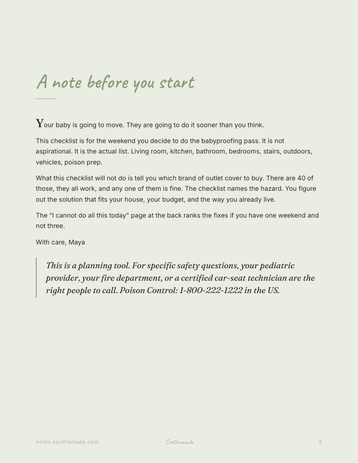 Page 2 of Baby Proofing Checklist Printable: Room by Room, in Plain Language