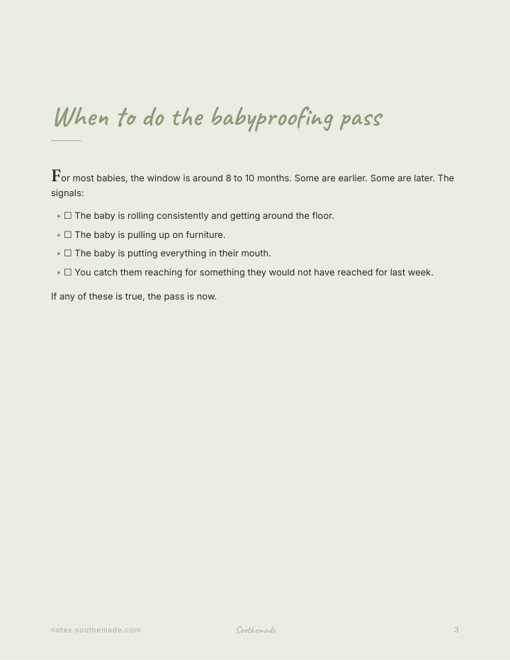 Page 3 of Baby Proofing Checklist Printable: Room by Room, in Plain Language