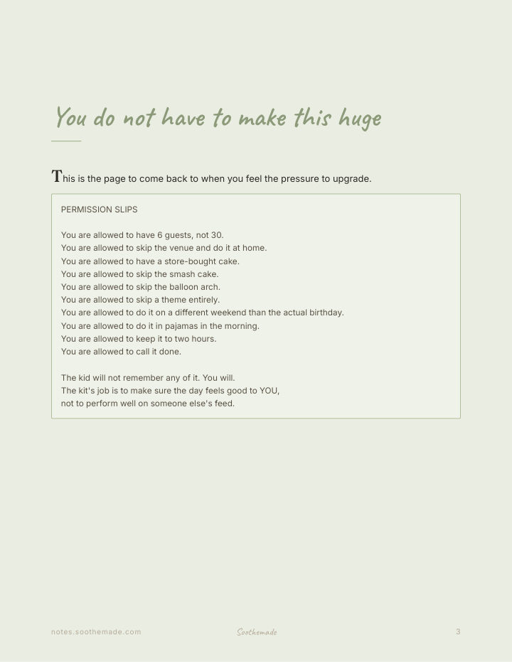 Page 3 of First Birthday Party Planner: 1st Birthday Checklist, 6-Week Countdown + Keepsake. A day, not a wedding.