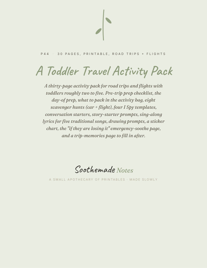 Page 1 of Toddler Travel Activity Pack: Airplane and Road Trip Printables, Ages 2 to 5