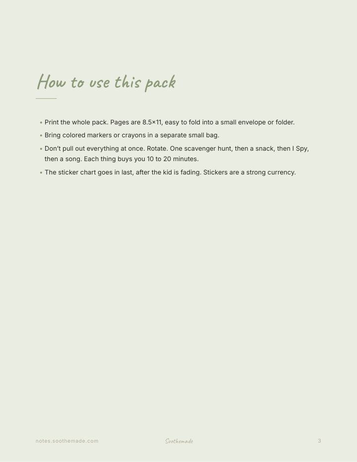 Page 3 of Toddler Travel Activity Pack: Airplane and Road Trip Printables, Ages 2 to 5