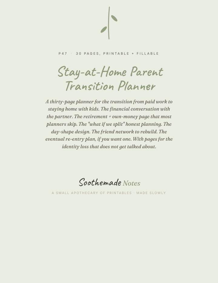 Page 1 of Stay-at-Home Parent Planner: Money, Retirement, and Identity After You Leave Work