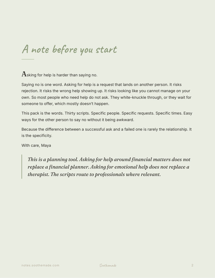 Page 2 of How to Ask for Help: 30 Scripts for Postpartum and Caregiving