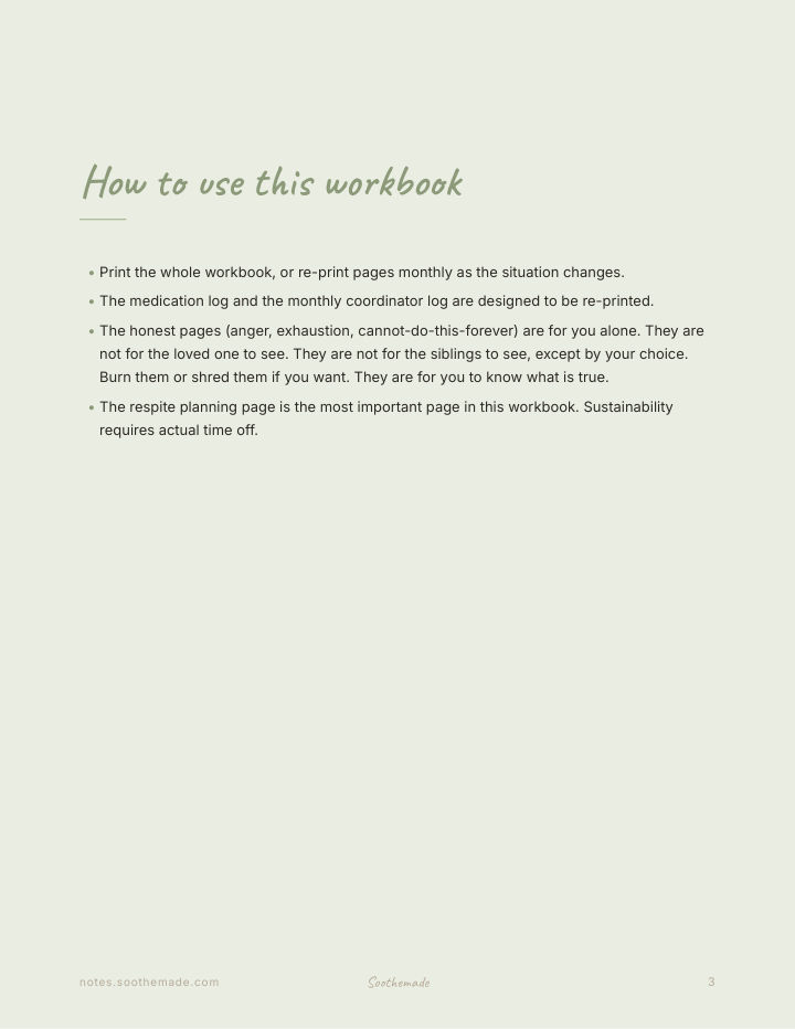 Page 3 of Caregiver Planner for Aging Parents: The Long Stretch