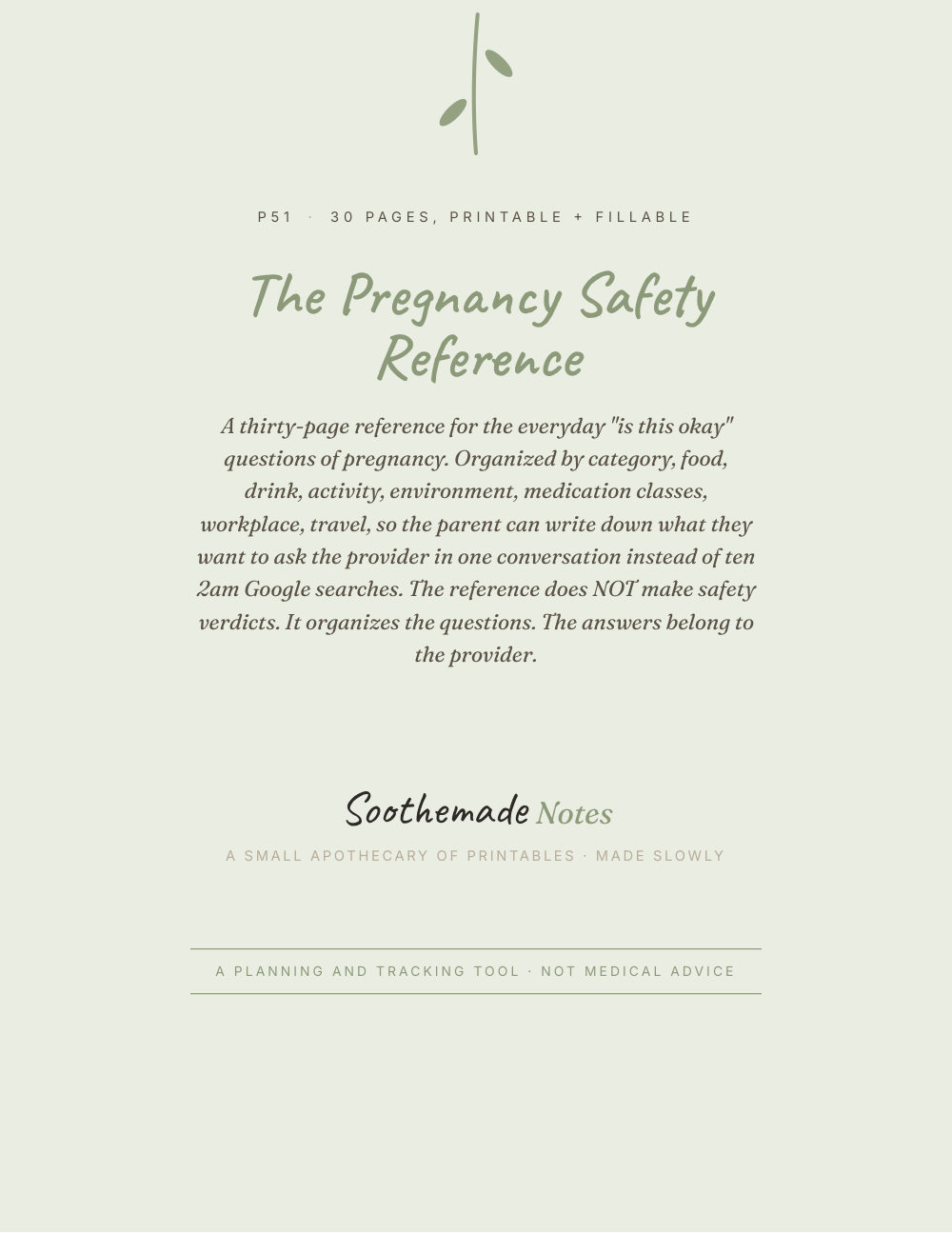 Cover page of Is It Safe During Pregnancy: Questions To Ask Your OB, Organized. A 30-Page Reference