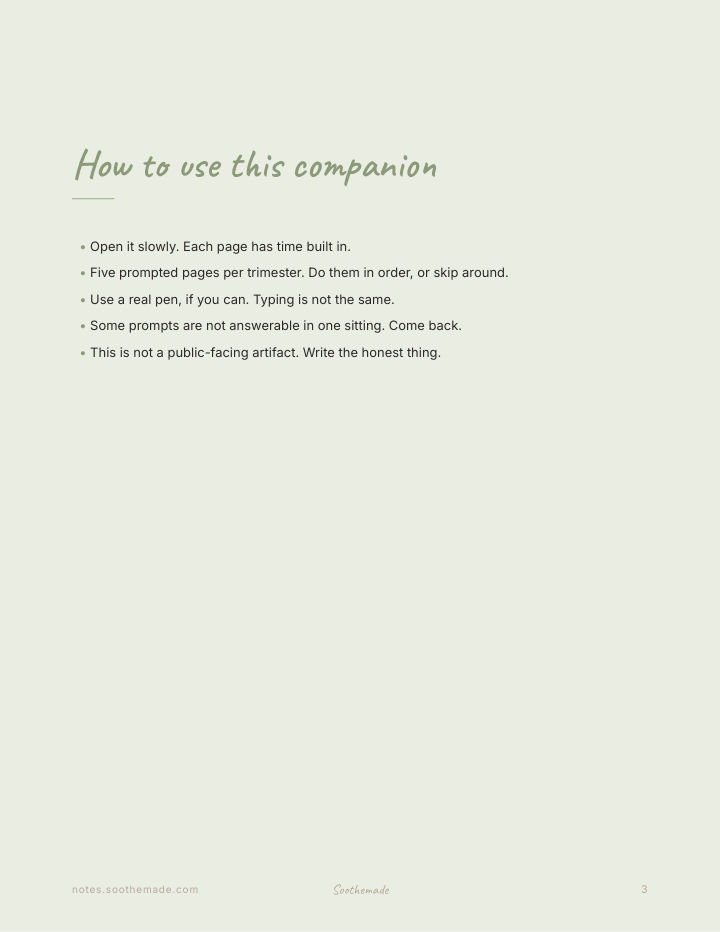 Page 3 of Pregnancy Journal for Emotions and Identity: The Feelings No Chart Tracks