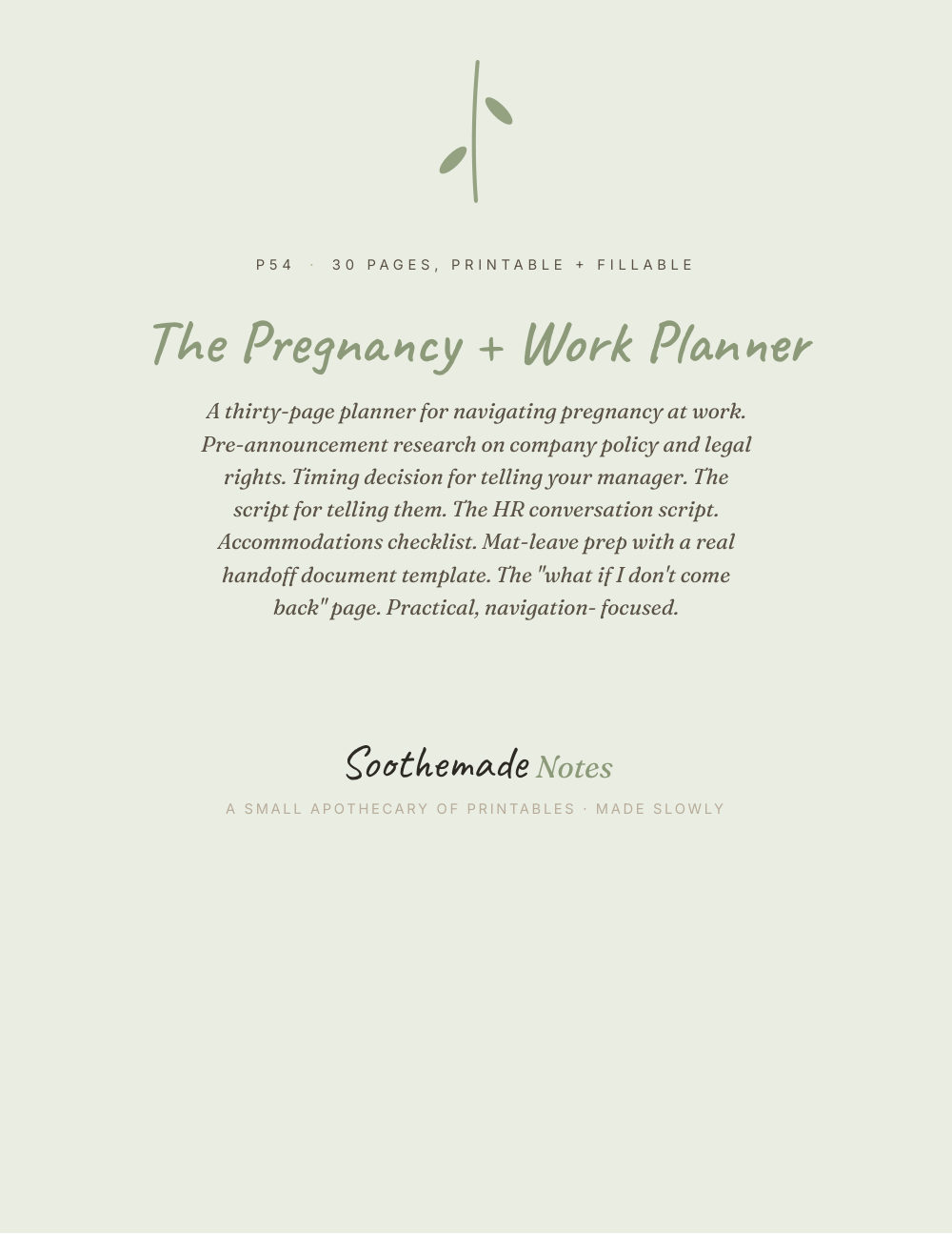 Cover page of Maternity Leave Planner: Telling Your Boss, HR Scripts, Handoff Template. Pregnant at Work, Sorted.