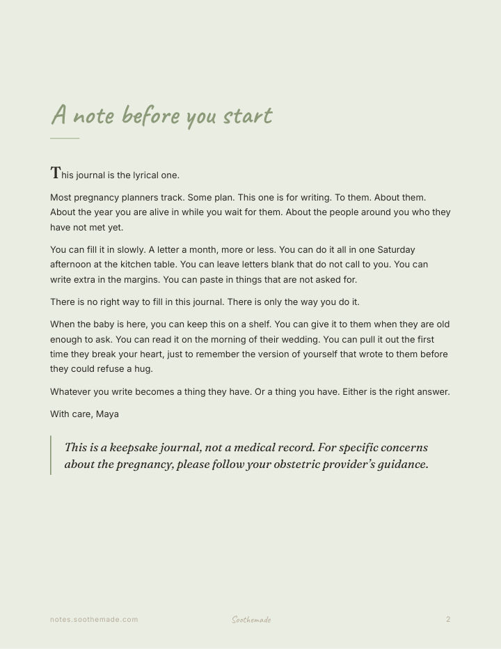 Page 2 of Letters to My Unborn Baby: A Pregnancy Keepsake Journal and Expecting Mom Gift
