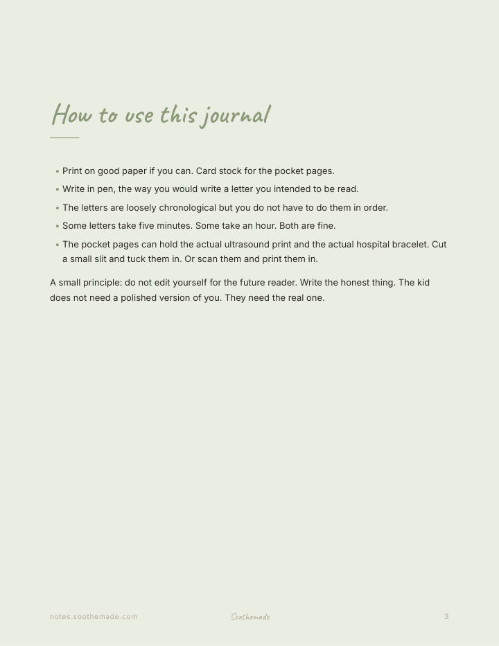 Page 3 of Letters to My Unborn Baby: A Pregnancy Keepsake Journal and Expecting Mom Gift